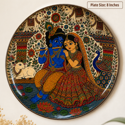 Radha Krishna & Krishna Leela Decorative Metal Wall Plates