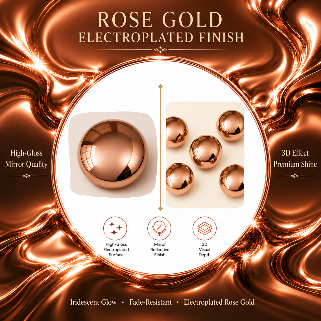 Modern Rose Gold Wall Art – 12-Piece Electroplated Balls