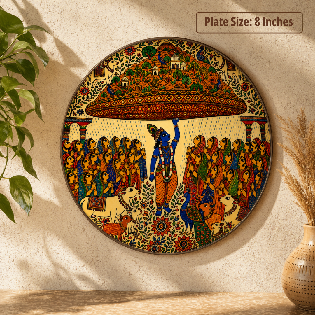 Radha Krishna & Krishna Leela Decorative Metal Wall Plates