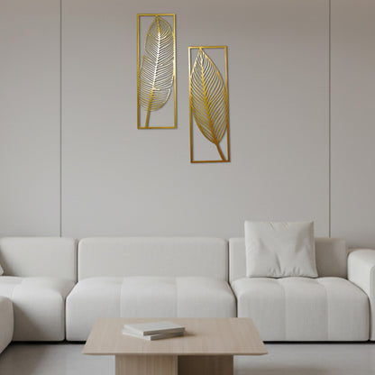 Metal Leafs Wall Decor Matte Gold
