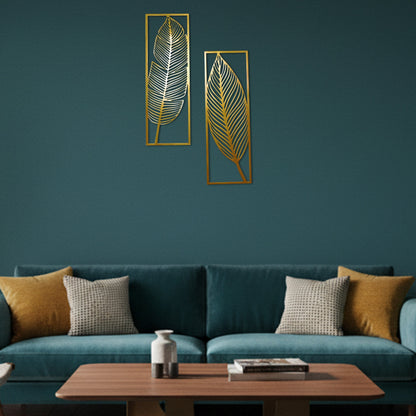 Metal Leafs Wall Decor Matte Gold