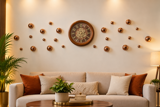 Rose Gold PVD Ball Wall Decor – Set of 12