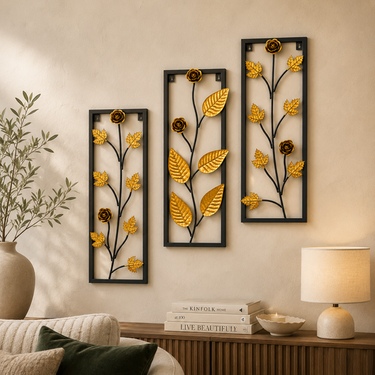 Iron Floral Leaf Wall Art Panels