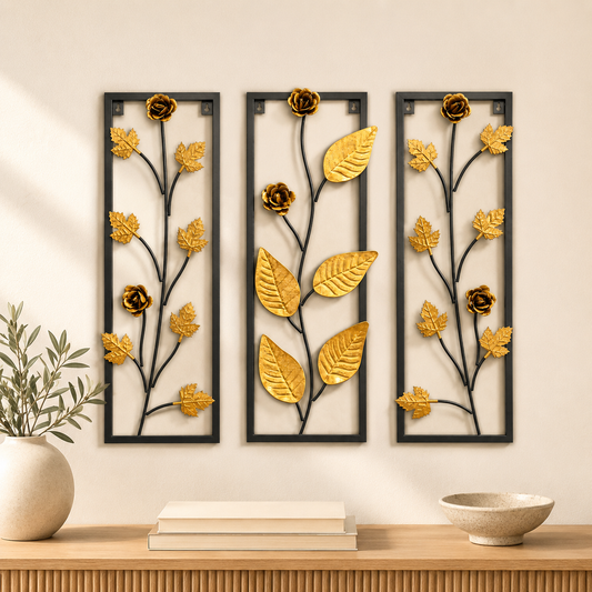 Iron Floral Leaf Wall Art Panels