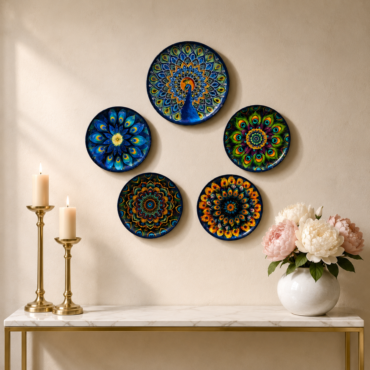 Peacock Metal Wall Plates